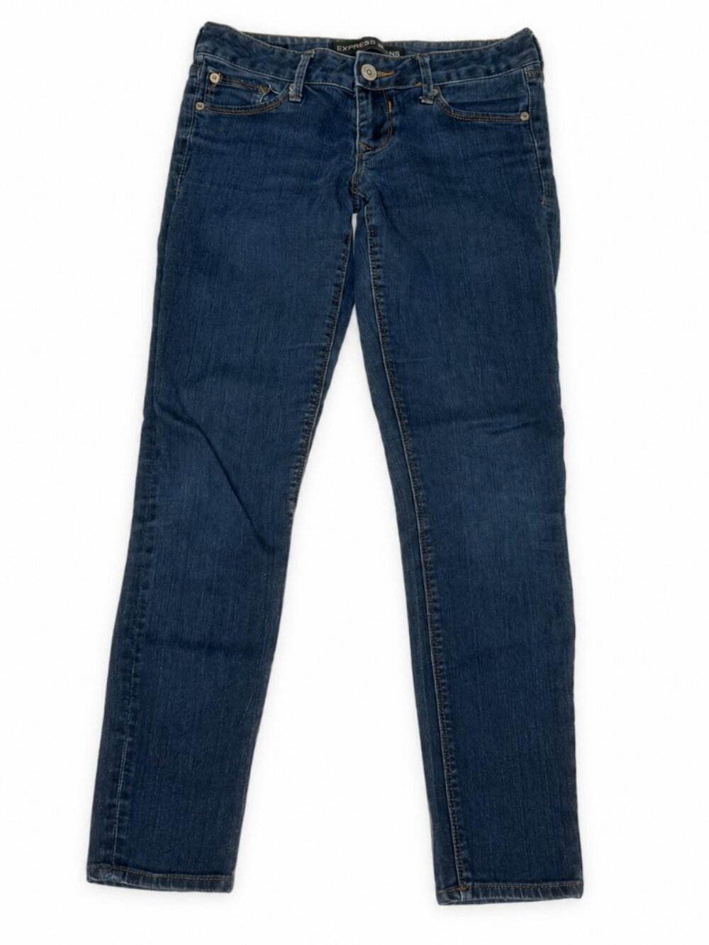 Express Skinny Mid Rise Jegging Jeans Dark Wash Stretch Denim 2S